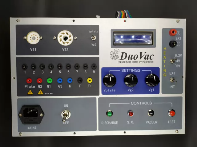 Vacuum tube tester with the front panel