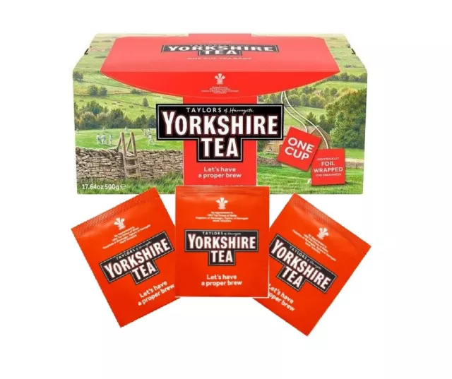 Yorkshire Tea Individually Wrapped Tagged Enveloped One Cup Tea Bags Proper Brew 2