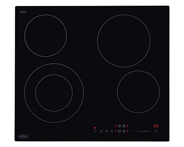 Belling Black CH602T 60cm Touch Control Four Zone Electric Ceramic Hob