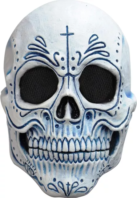 Mexican Catrin Mask Day Dead Skull Fancy Dress Halloween Adult Costume Accessory