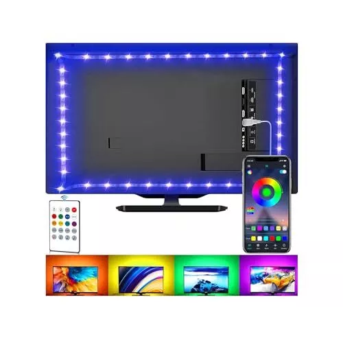 Tira de luces LED para TV, kit de retroiluminación USB con control remoto,