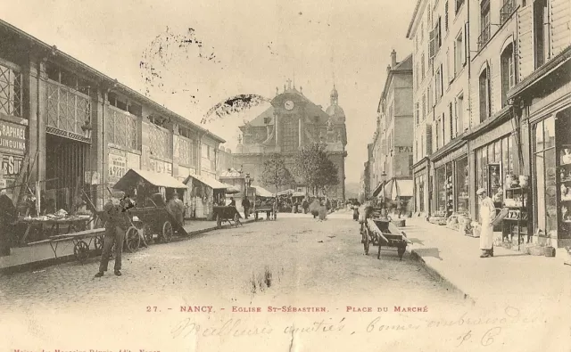 Carte Postale Nancy Eglise Saint Sebastien Place Du Marche
