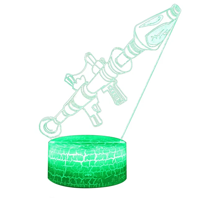 ROCKET MISSILE DESK Lamp Gift 3D illusion LED Night Light 7 Colors