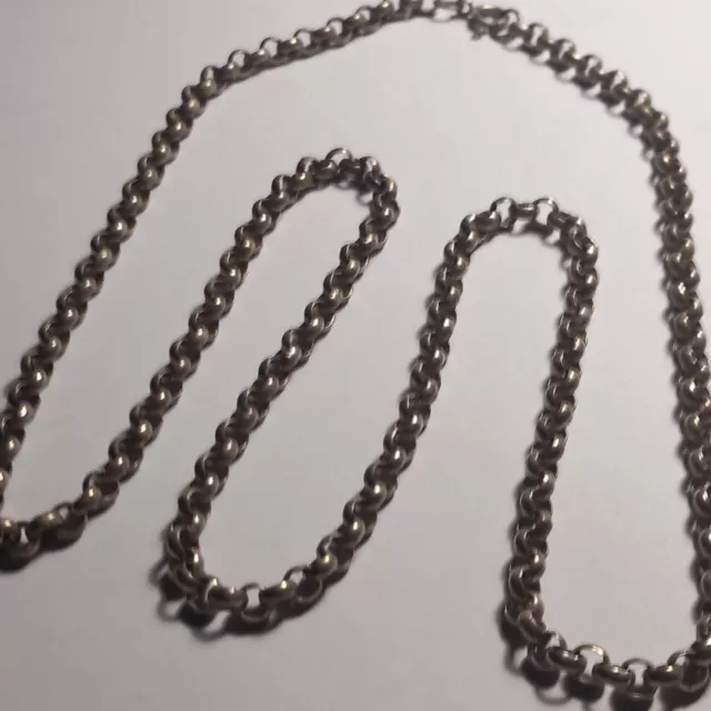 Quality Large Links  Victorian Sterling Silver Belcher Chain..21.8 Grams.... 24"