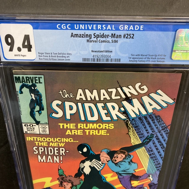 Amazing Spider-Man #252 (Cgc 9.4) Newsstand First Black Costume Marvel Key 1984 3