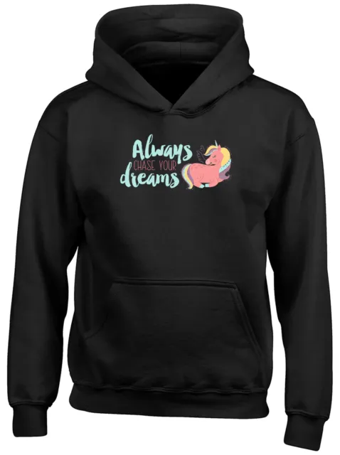 Chase Your Dreams - Unicorn Childrens Kids Hooded Top Hoodie Boys Girls