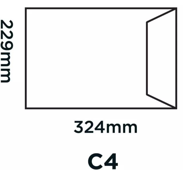 Plain Envelopes C4/A4 White 90Gsm Self Seal Strong Office Supplies