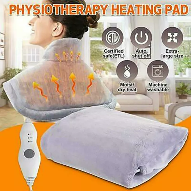 Electric Heating Pad Wrap Heat Therapy Warmer Mat Neck Shoulder Back Pain Relief