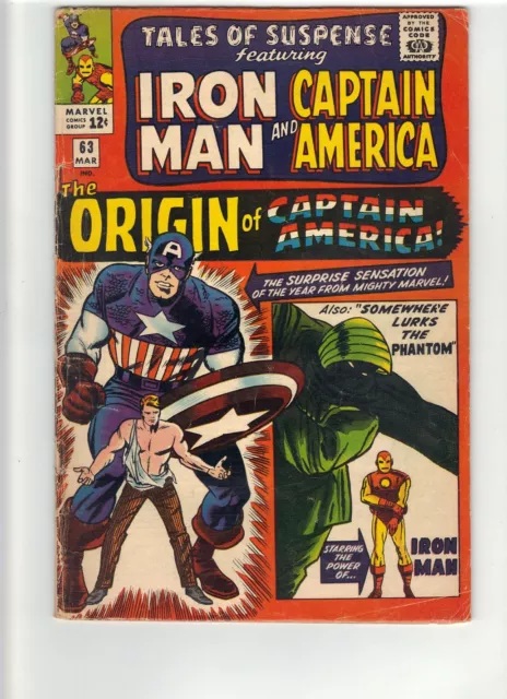 Tales of Suspense #63 =Marvel Comics [1964] Origin Captain America=VG+