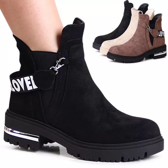 Chaussures Femme Velours Bottines Plateforme Chelsea Boots Bottes Amour ❤️