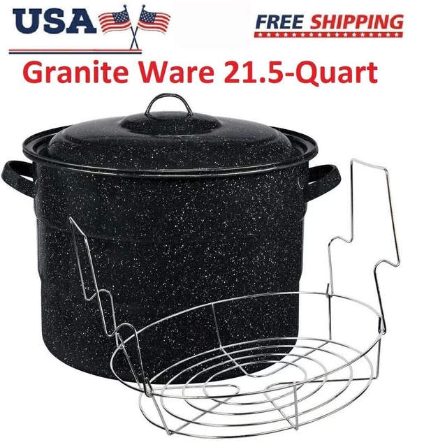 Granite Ware 21.5-Quart Water Bath Canner with Jar Rack