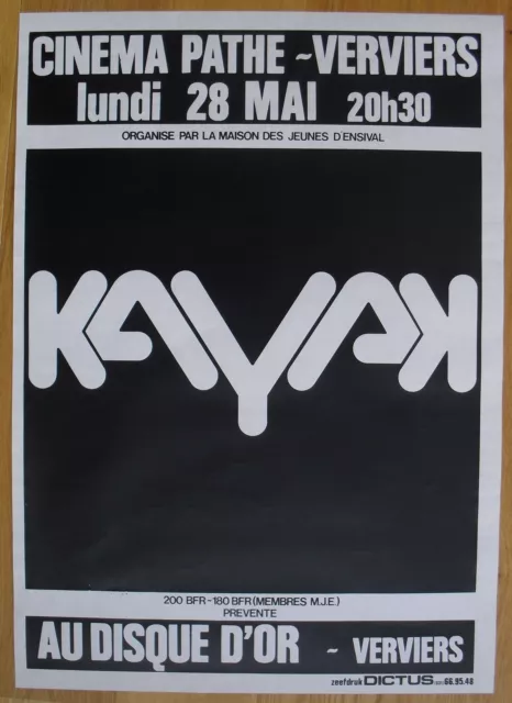 KAYAK original silkscreen concert poster '79 dutch prog rock