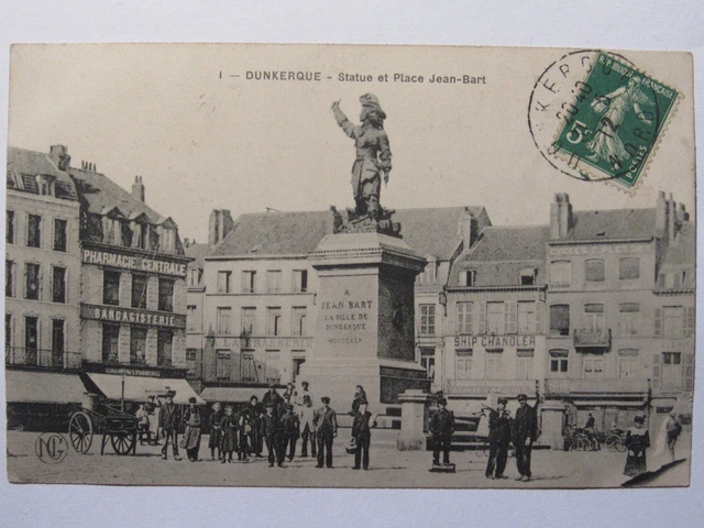 06E27 Cpa 59 - Ancienne Carte Postale Dunkerque - Statue Et Place Jean Bart - Ng