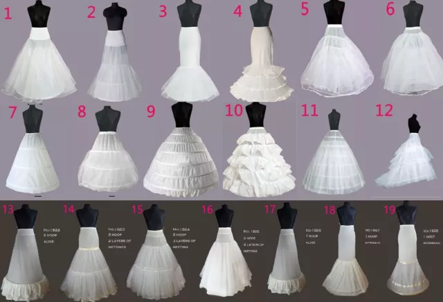 Uk Wedding Bridal Dress Prom Petticoat Hoops Underskirt Crinoline Regular Waist