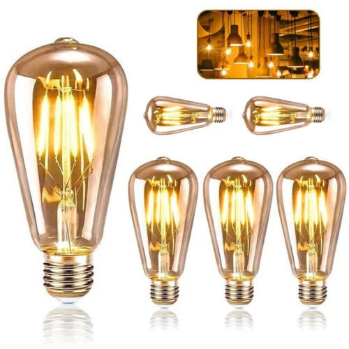 6x E27 ST64 LED Edison 4W Retro Lampe Glühlampe Vintage Filament Glühbirne Birne