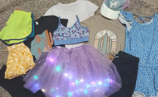 Cute girls clothes lot Size 6/8 Bonus Unicorn Sparkle Cap & Light Up Purple Tutu