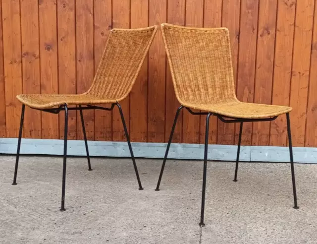 De Diseño Silla Apilable Comedor Legler Era Vintage Korbstuhl 60er 1/2