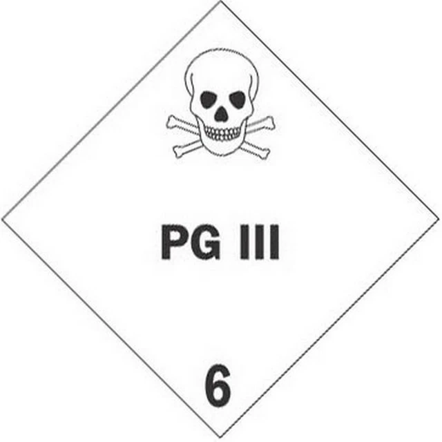 4" x 4" PG III D.O.T. Class 6 Hazard Labels (500 per Roll)