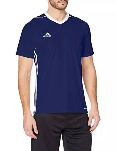 adidas Jungen T-Shirt Sportshirt Tiro 17 Kurzarmtrikot, Dark blau/weiß, 128 cm