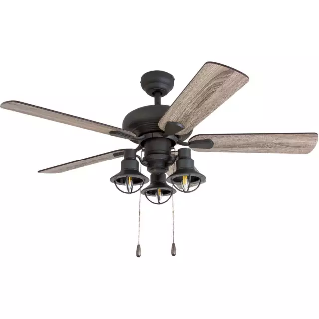 Prominence Home 50652-35 Piercy Coastal 42-Inch Aged Bronze Indoor Ceiling Fan