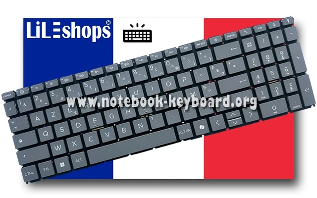 Clavier AZERTY Français Neuf Pour HP 15-db0080nf, 15-db0083nf, 15-db0084nf, 15-db0086nf, Noir