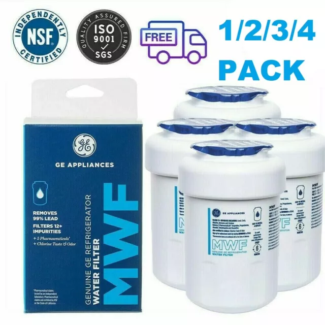 1-4Pack GE MWF New GenuineSealed GWF 46-9991 MWFP Smartwater Fridge Water Filter