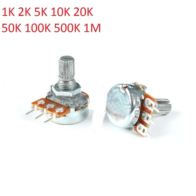 SINGLE LINEAR POTENTIOMETER 1K 2K 5K 10K 20K 50K - 100K 500K 1M Shaft ...