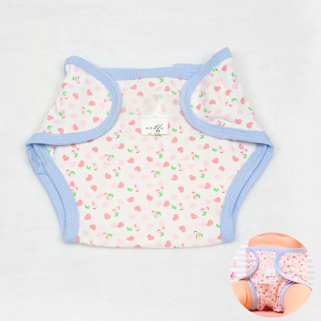 Soft Cotton Cloth Diapers for Reborn Baby Dolls Washable Breathable Adjustable
