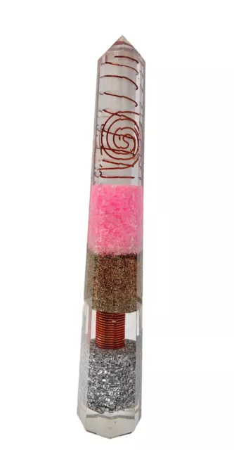 Rose Quartz Orgonite Obelisk Generator Crystal Orgone EMF Protection Energy