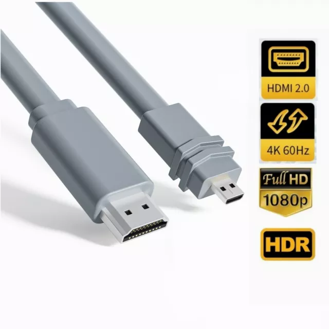 Câble HDMI® 3m, compatible HDMI 2.0 Ultra HD, type A/D (Micro)
