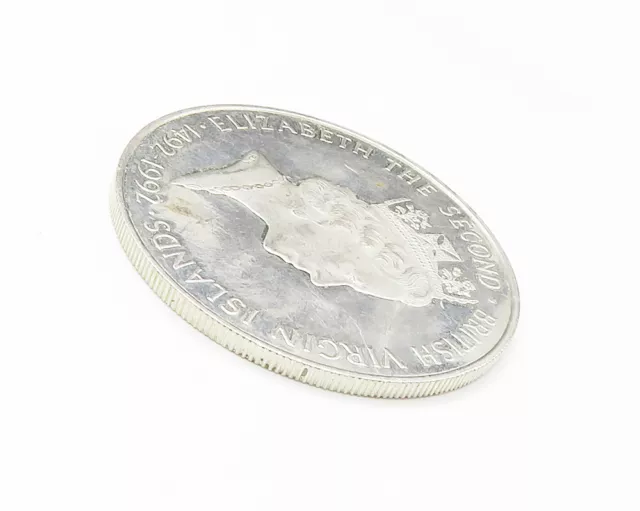 925 Sterling Silver - Vintage Shiny British Virgin Islands Coin - TR2057 3