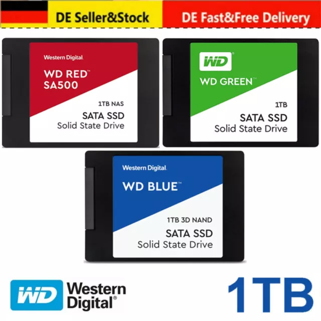 Western Digital SSD 1TB SATA III 2,5" & M.2 2280 Solid-State-Laufwerk