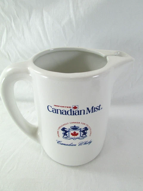 Canadian Mist Canadian Whiskey Pub Pitcher Jug 6" Vintage Ceramic