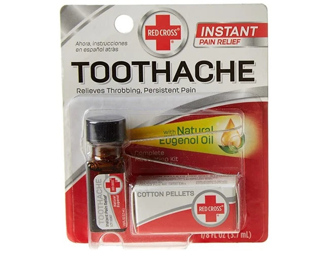 RED CROSS TOOTHACHE Medication Drops, Instant Relief of Throbbing Tooth