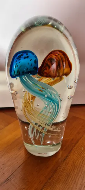 XXL Briefbeschwerer Glasobjekt Glas Qualle 2 Quallen  - 9293 g - 30,5 cm