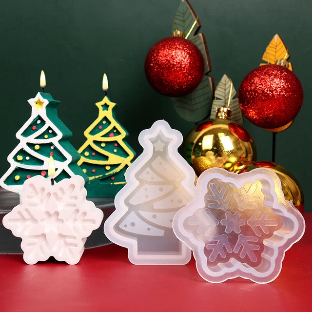 Diy Christmas Snowflake Candle Silicone Mold Handmade Soap Plaster Craft Resin