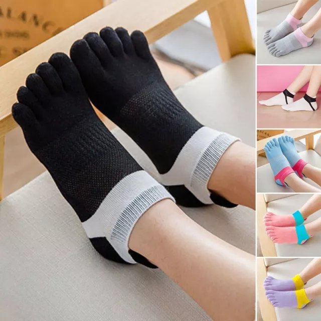 Trendy Women's Combed Cotton Two Color Five Toes Socks for Casual or Sport Wear