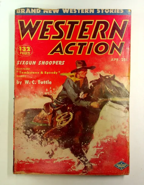 Western Action Novels Magazine 1st Series Pulp Apr Vol. 16 #6 GD/VG 3.0 TRIMMED