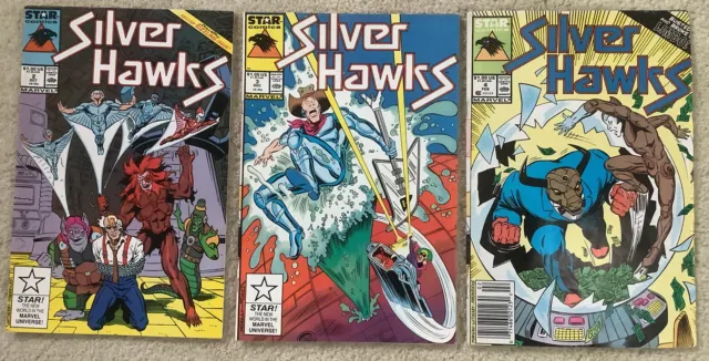 3 Books:Silver Hawks 2,3 & 4- 1987 - Marvel Comics/Star Comics