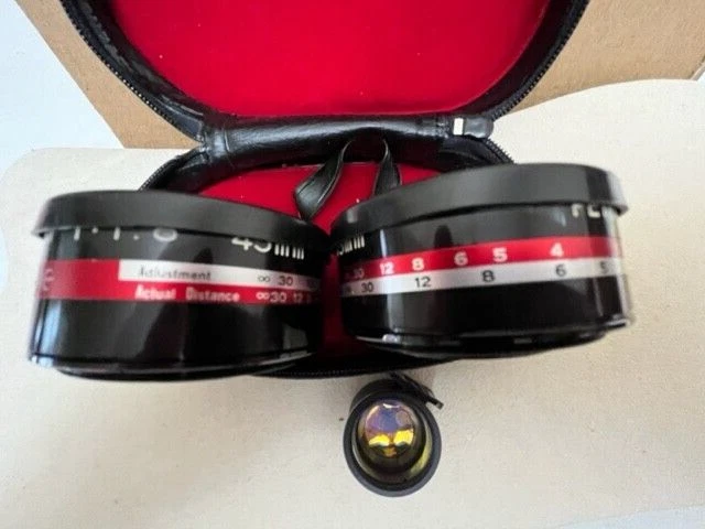 Vintage PETRI AUX Lens Set of 3 Telephoto, Wide Angle Tele-Wide Finder in Case!