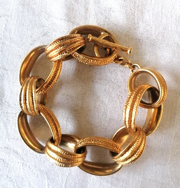 Bracelet Jonc Lanvin Paris – Cuir Et Alliage Doré – Bangle – Occasion – Tour De Poignet ~21cm