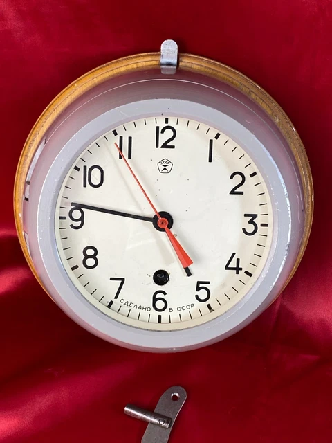 Antique Marine Clock LONG LASTING Mechanics USSR SUBMARINE Russian NAVY SHIP
