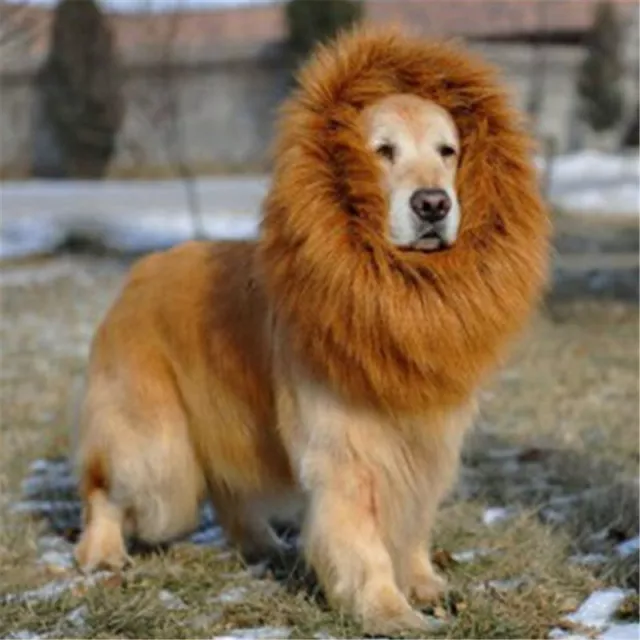 Pet Costume Lion Mane Wig for Dog Cat Halloween Clothes Festival Fancy Dress