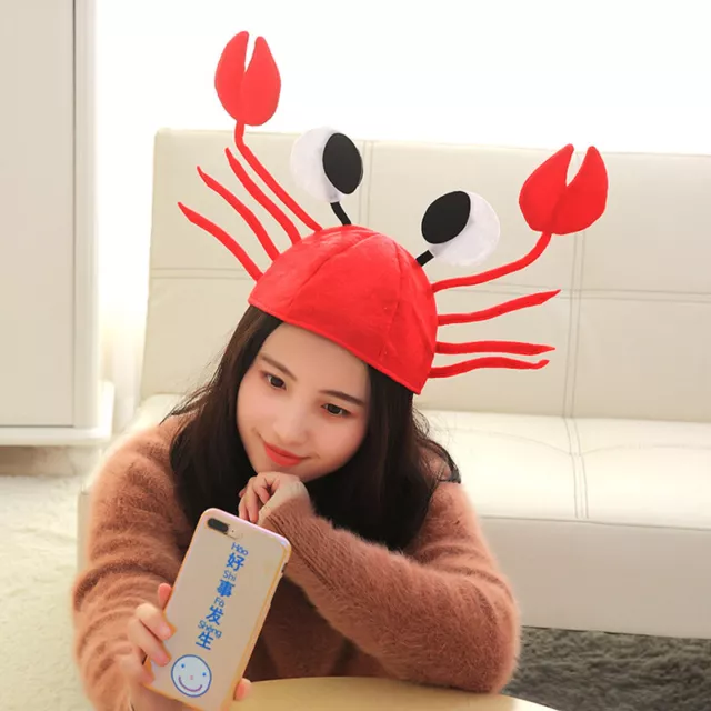 Red Lobster Crab Sea Animal Hat Funny Christmas Gift Costume Accessory Cap F1