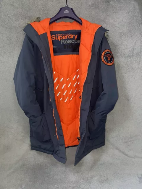 Superdry Rescue Indigo Men's Hooded Windbreaker/Winter Jacket/Cost UK Size M