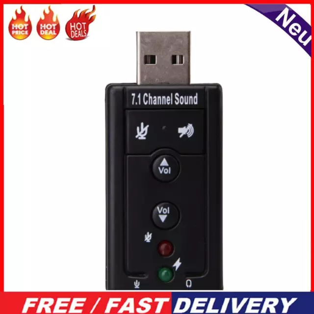 USB External 7.1 Channel CH Virtual Audio Sound Card Adapter PC
