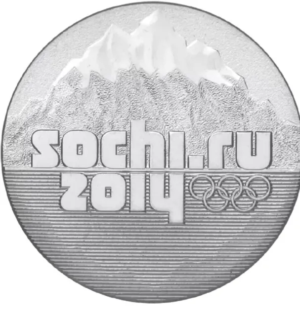 Russia Coin 25 Ruble 2014 Comm. Olympic Witnter Games Sochi BUNC New