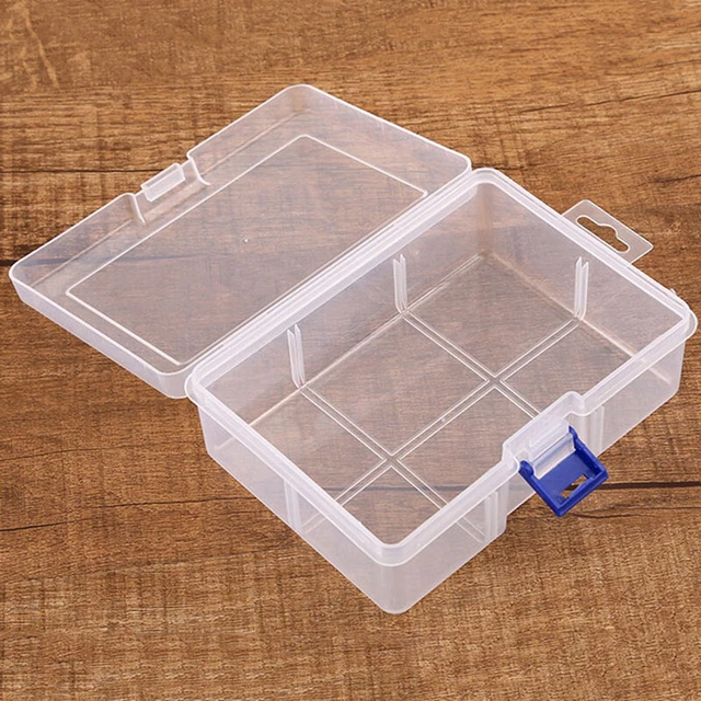 Large 6-Compartment Plastic Transparent Jewelry Storage Box With Thickened Lock