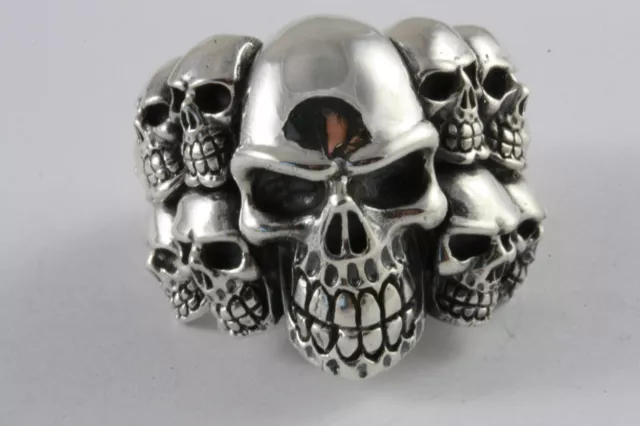 Biker Chopper Skull Totenkopfring Route 66 Silberring 925 Echt Silber / 493