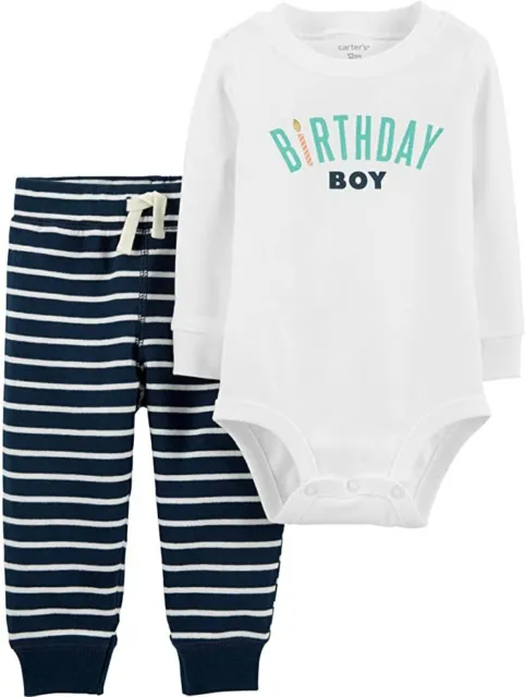 Carter’s 2 piece birthday boy set baby 9M bodysuit leggings pants outfit NWT